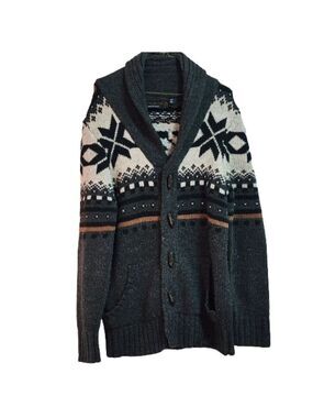 PROJEK Raw shawl collar wool blend cardigan color grey size medium